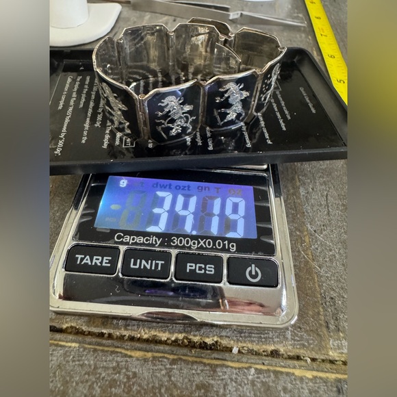 Amfarco SIAM 925 Sterling Silver Black Niello Dancer Panel Bracelet 6.5” - 34.2g - Picture 6 of 6